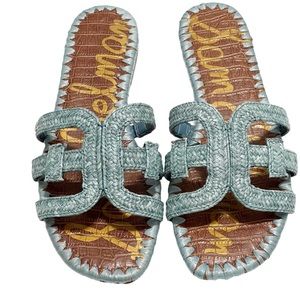 Sam Edelman Blue and Brown Braided Sandals